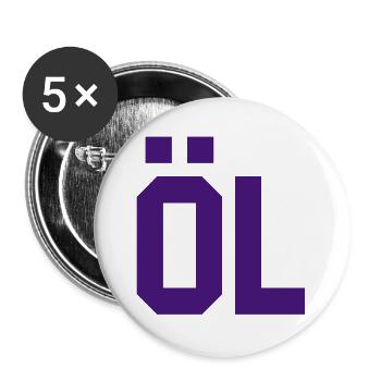 Conception de motifs géométriques abstraits - Lot de 5 grands badges (56 mm) - blanc - Devant
