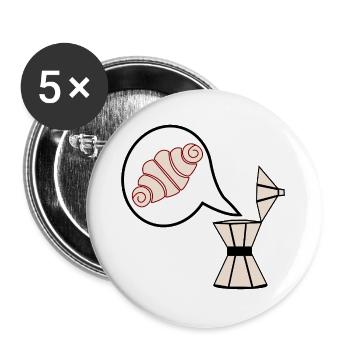 ESPRESSO COFFEE FRANZBRÖTCHEN - Buttons large 2.2''/56 mm (5-pack) - white - Front