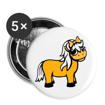 cheval fille femme mignonne jolie femme arc - Lot de 5 grands badges (56 mm) - blanc - Devant