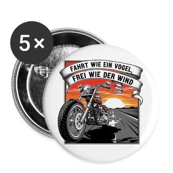 Free as the wind - Buttons large 2.2''/56 mm (5-pack) - white - Front