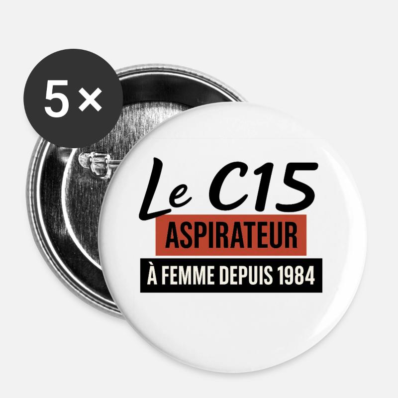 C15 - Buttons groß 56 mm (5er Pack) - Weiß
