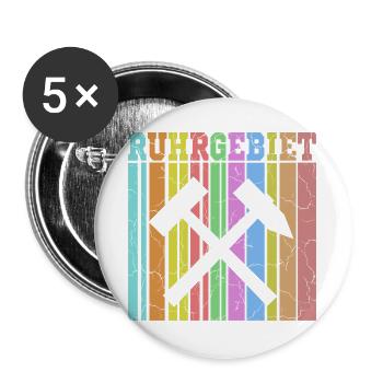 zeche ruhrgebiet - Buttons groß 56 mm (5er Pack) - Weiß - Vorne