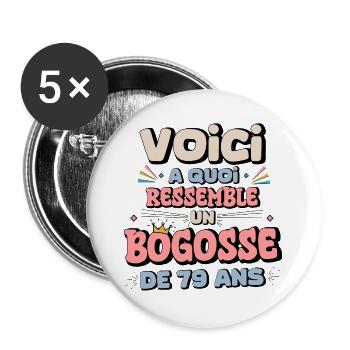 Melancholic Humor 79th Birthday - Buttons large 2.2''/56 mm (5-pack) - white - Front