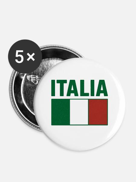 Italia - Buttons groß 56 mm (5er Pack) - Weiß