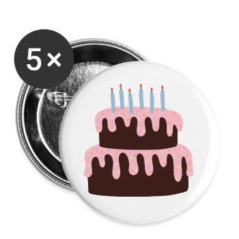 Celebration Cake with Pink Icing - Buttons large 2.2''/56 mm (5-pack) - white - Front