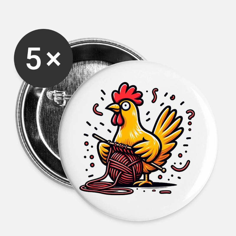 Cluck and Purl - Buttons large 2.2''/56 mm (5-pack) - white