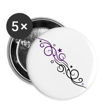 Étoile Ornement Tribal Design - Lot de 5 grands badges (56 mm) - blanc - Devant
