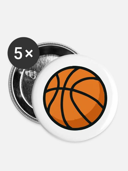 basketball bball - Buttons groß 56 mm (5er Pack) - Weiß