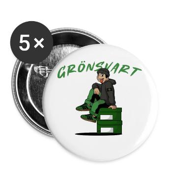 Green-Black Fashion - Buttons large 2.2''/56 mm (5-pack) - white - Front