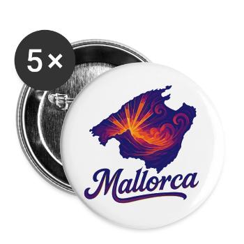Mallorca Insel Urlaub Silhouette Sommer Geschenk - Buttons groß 56 mm (5er Pack) - Weiß - Vorne