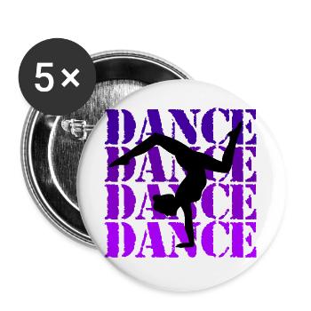 Tanz in Silhouette - Buttons groß 56 mm (5er Pack) - Weiß - Vorne