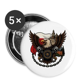 Eagle Rider – Road Freedom Spirit - Lot de 5 grands badges (56 mm) - blanc - Devant