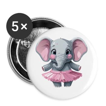 Elefant_im_Tuettue2 - Lot de 5 grands badges (56 mm) - blanc - Devant
