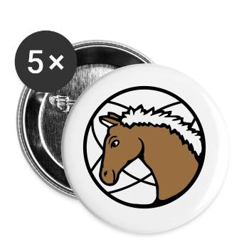 Pferd Süß Pony Fohlen Pferdemädchen Niedlich Comic - Buttons groß 56 mm (5er Pack) - Weiß - Vorne