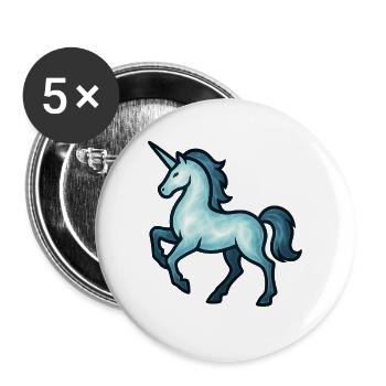 Soul Animal and Guardian Being: Unicorn - Buttons large 2.2''/56 mm (5-pack) - white - Front