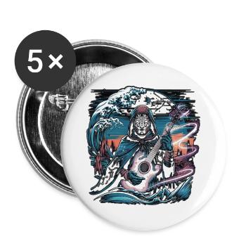 Mystic Night Guitarist Illustration - Buttons large 2.2''/56 mm (5-pack) - white - Front