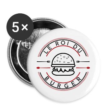Original Design the king of burgers - Buttons large 2.2''/56 mm (5-pack) - white - Front