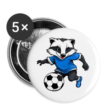Dachse Fussball - Buttons groß 56 mm (5er Pack) - Weiß - Vorne