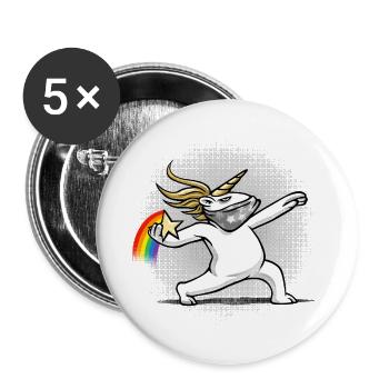 Unicorn throws a rainbow - Buttons large 2.2''/56 mm (5-pack) - white - Front