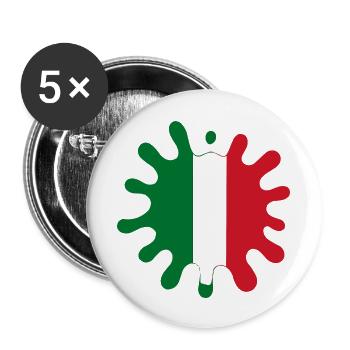 Blobs de drapeau italien - Lot de 5 grands badges (56 mm) - blanc - Devant