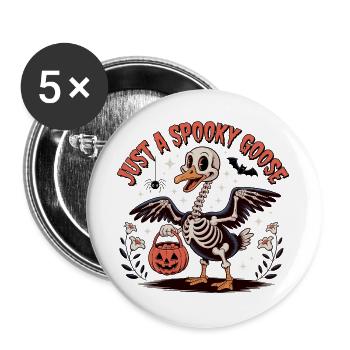 Nur eine gruselige Gans Halloween Dumme Gans - Buttons groß 56 mm (5er Pack) - Weiß - Vorne