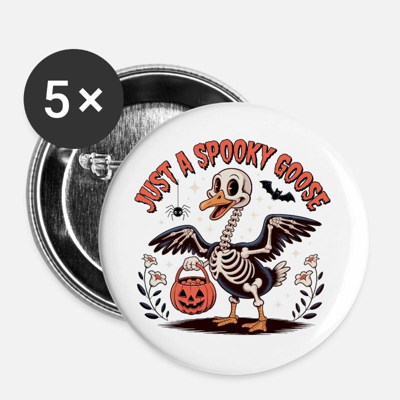 Just A Spooky Goose Halloween Silly Goose - Buttons large 2.2''/56 mm (5-pack) - white