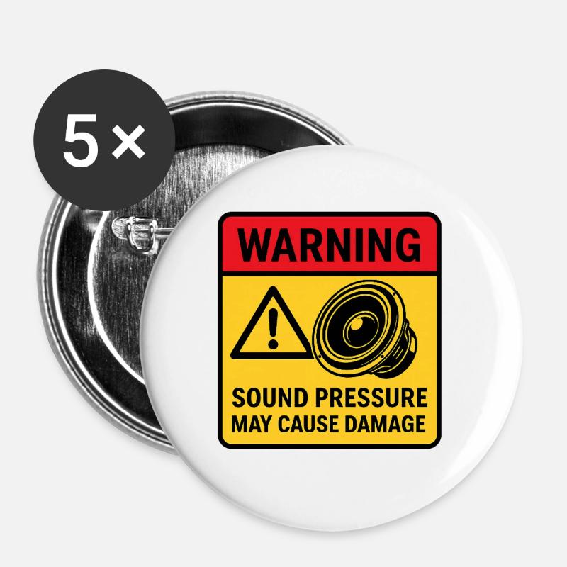 Audio Playback Warning - Buttons large 2.2''/56 mm (5-pack) - white