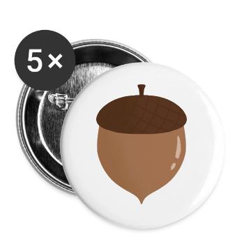 Illustration de gland - Lot de 5 grands badges (56 mm) - blanc - Devant
