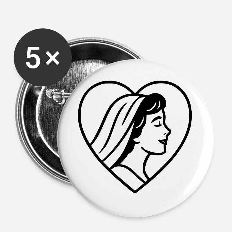 The Bride - Buttons large 2.2''/56 mm (5-pack) - white