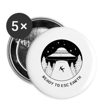 Ready to esc earth - Buttons groß 56 mm (5er Pack) - Weiß - Vorne