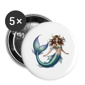 Nymphe de mer à nageoire écailleuse - Lot de 5 grands badges (56 mm) - blanc - Devant