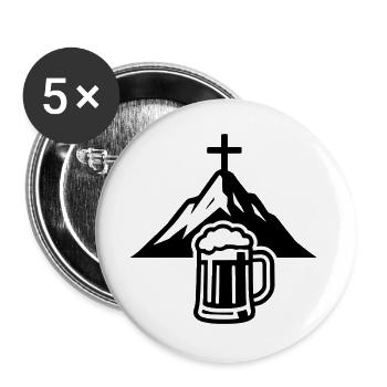 Mountain Summit Beer Enjoyment - Buttons large 2.2''/56 mm (5-pack) - white - Front