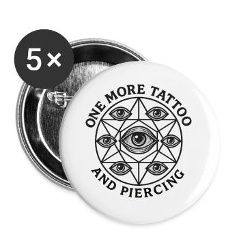All-Seeing Circle Tattoo - Buttons large 2.2''/56 mm (5-pack) - white - Front