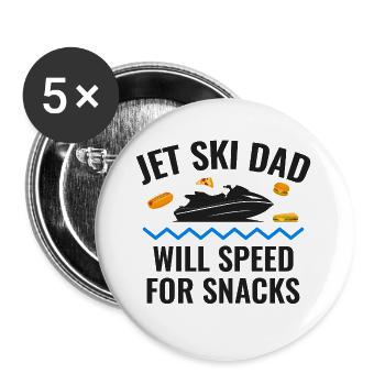 Jet-Ski-Vater rast für Snacks - Buttons groß 56 mm (5er Pack) - Weiß - Vorne