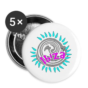 Abstract spiral design with neon accents Ibiza - Buttons large 2.2''/56 mm (5-pack) - white - Front