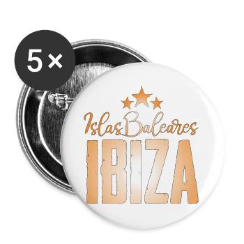 Ibiza Insel Stars Design - Buttons groß 56 mm (5er Pack) - Weiß - Vorne