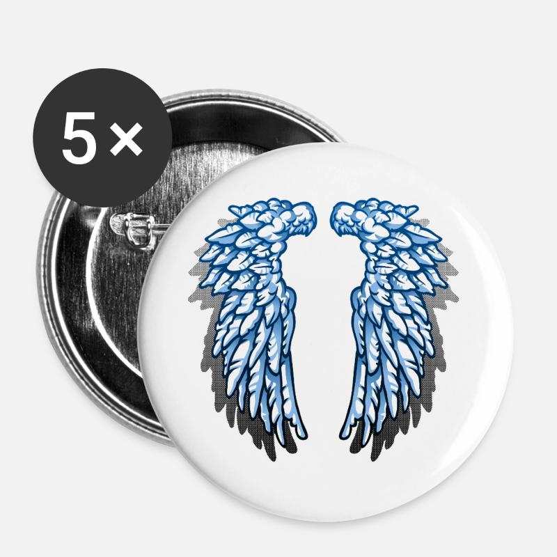 Ich bin ein Engel - Buttons groß 56 mm (5er Pack) - Weiß