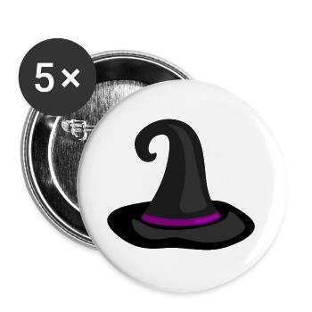 Magische Hexenhut Illustration - Buttons groß 56 mm (5er Pack) - Weiß - Vorne
