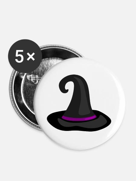 Magische Hexenhut Illustration - Buttons groß 56 mm (5er Pack) - Weiß