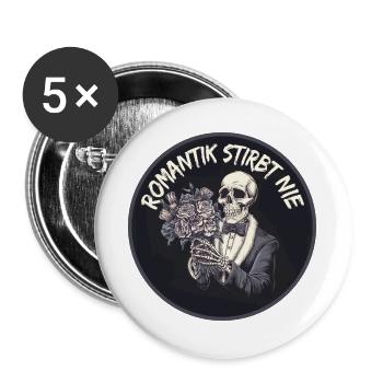 Love until death – Gothic Skull Design - Buttons large 2.2''/56 mm (5-pack) - white - Front