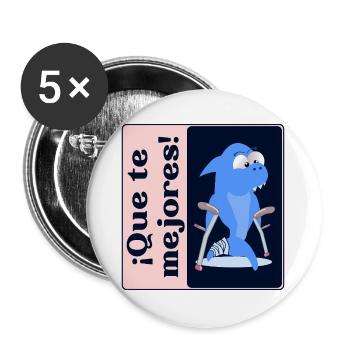 Make yourself better Sea Creatures - Buttons large 2.2''/56 mm (5-pack) - white - Front