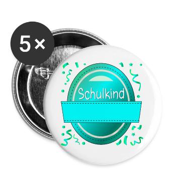 SCHOOL ENROLLMENT SCHOOLCHILD NAME SIGN - Buttons large 2.2''/56 mm (5-pack) - white - Front