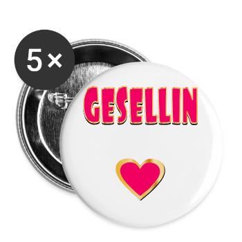 Cœur de formation de compagnon - Lot de 5 grands badges (56 mm) - blanc - Devant