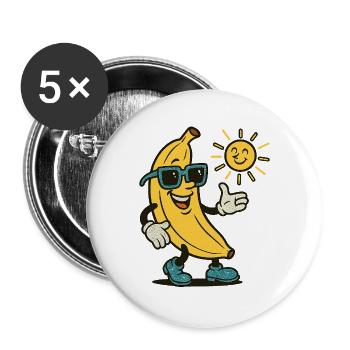 BANANA Walker - Buttons groß 56 mm (5er Pack) - Weiß - Vorne