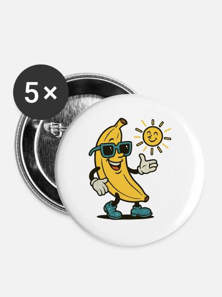 BANANA Walker - Buttons groß 56 mm (5er Pack) - Weiß