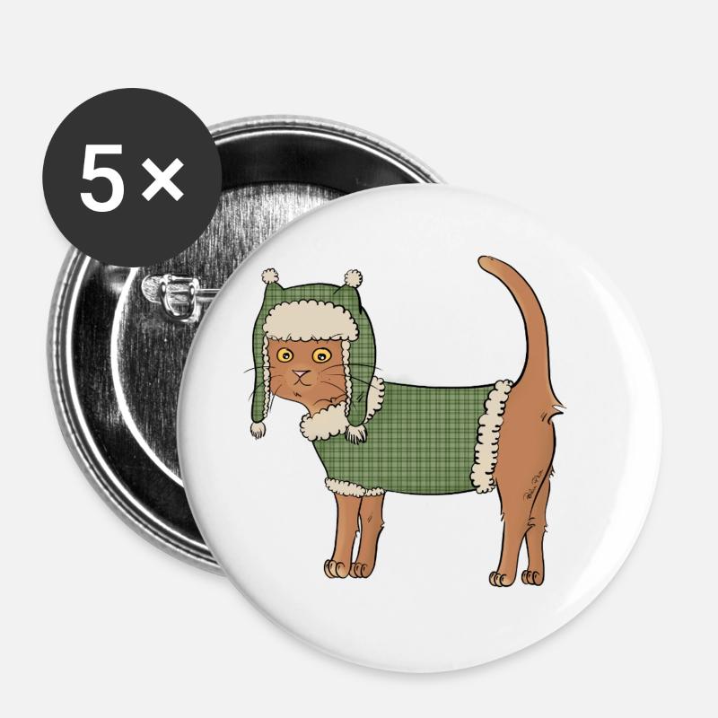 Chat-pka - Buttons groß 56 mm (5er Pack) - Weiß