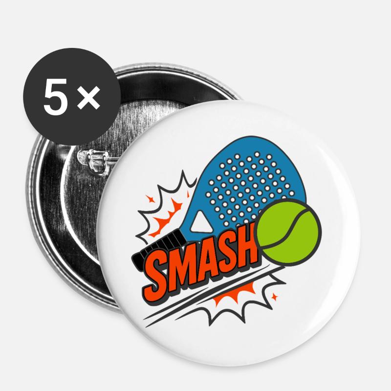 Fun Padel Smash - Buttons large 2.2''/56 mm (5-pack) - white