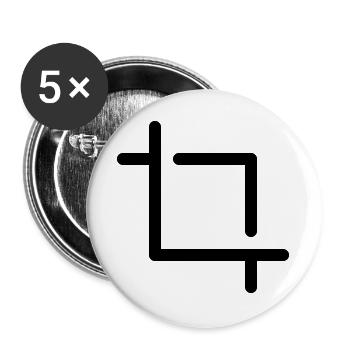 Icône de recadrage - Lot de 5 grands badges (56 mm) - blanc - Devant
