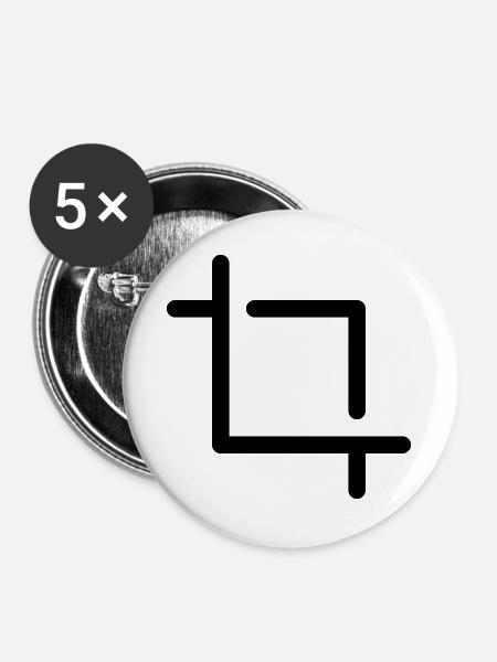 zuschneiden Icon - Buttons groß 56 mm (5er Pack) - Weiß