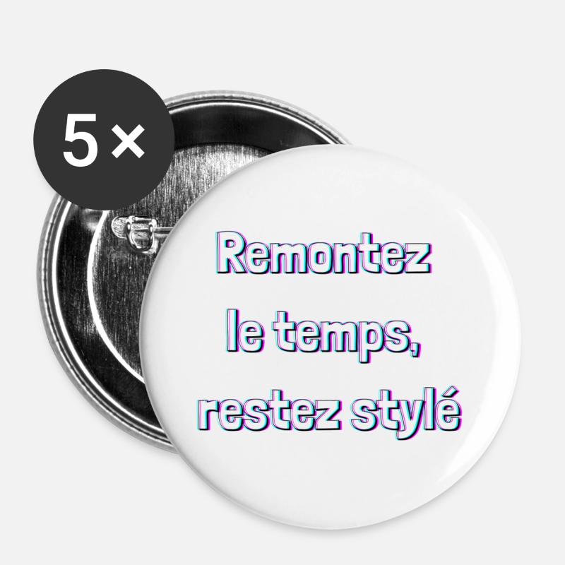Go back in time, stay stylish - Buttons large 2.2''/56 mm (5-pack) - white